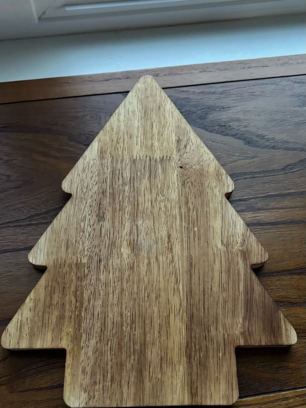 Wooden Christmas Tree Serving Tray - Natural Brown